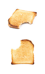 Toasted white bread isolated