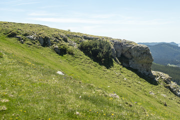 View of the small Sphinx, in Carpathian Mountains,  Bucegi Natural Park, Romania