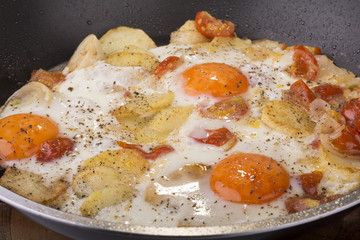 Spiegeleier und Bratkartoffeln