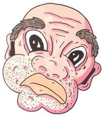 Cartoon Human Head Man Vector Illustration