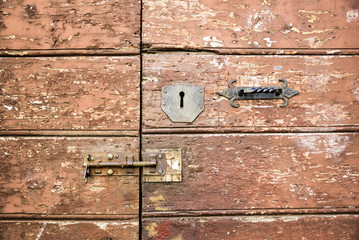 metal locks of an old door