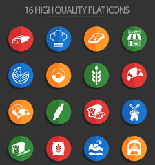 bakery 16 flat icons