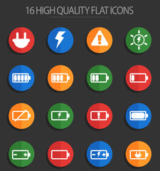 battery 16 flat icons