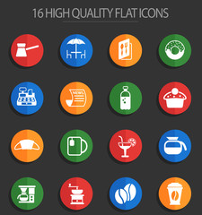 cafe 16 flat icons