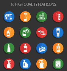 chemicals store 16 flat icons