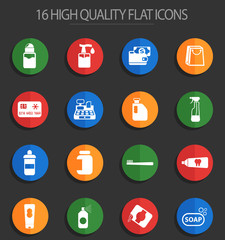 chemicals store 16 flat icons