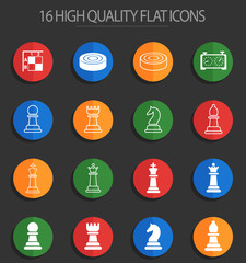 chess 16 flat icons