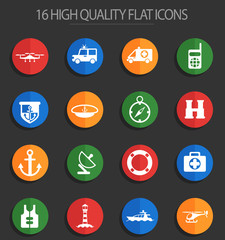 coastguard 16 flat icons