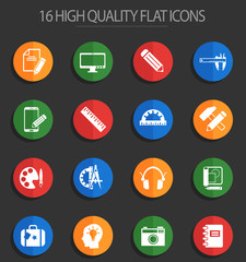 creative process 16 flat icons