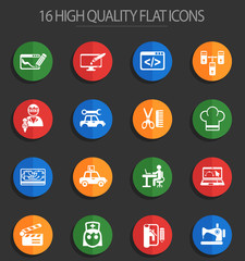 courses 16 flat icons