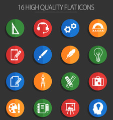 creative process 16 flat icons