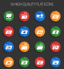 folders 16 flat icons