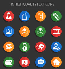forum interface 16 flat icons