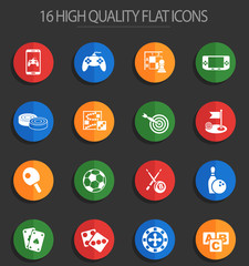games 16 flat icons