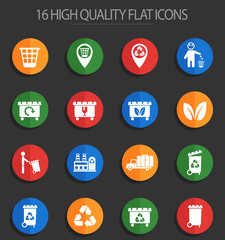 garbage 16 flat icons