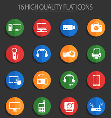gadget 16 flat icons