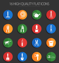 Fototapeta premium garden tools 16 flat icons