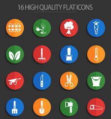 gardening 16 flat icons