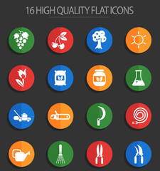 gardening 16 flat icons