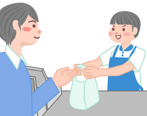 Fototapeta premium バイトをする男の子