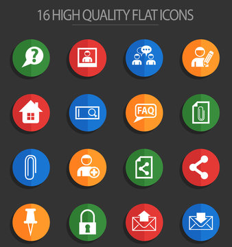 forum interface 16 flat icons