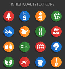 landscape design 16 flat icons