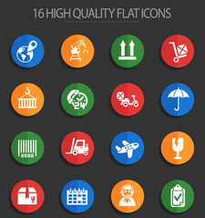 logistic 16 flat icons
