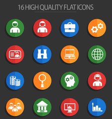 management 16 flat icons