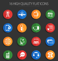 media 16 flat icons