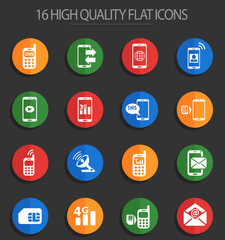 mobile connection 16 flat icons