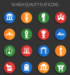 monuments 16 flat icons