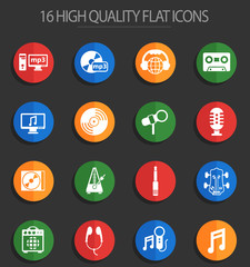 music 16 flat icons