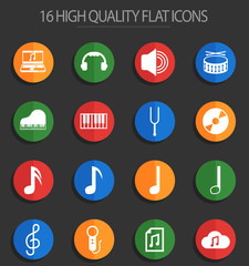 music 16 flat icons