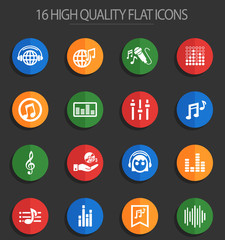 musical 16 flat icons