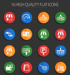 shop 16 flat icons