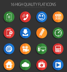 social media 16 flat icons