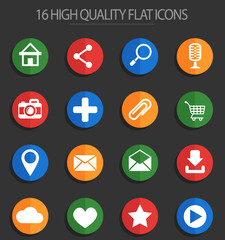 Fototapeta premium user interface 16 flat icons