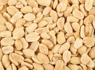 Surface coated with salted peanuts