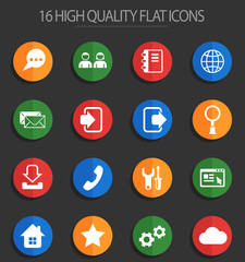 web tools 16 flat icons