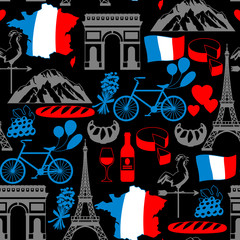 France seamless pattern.