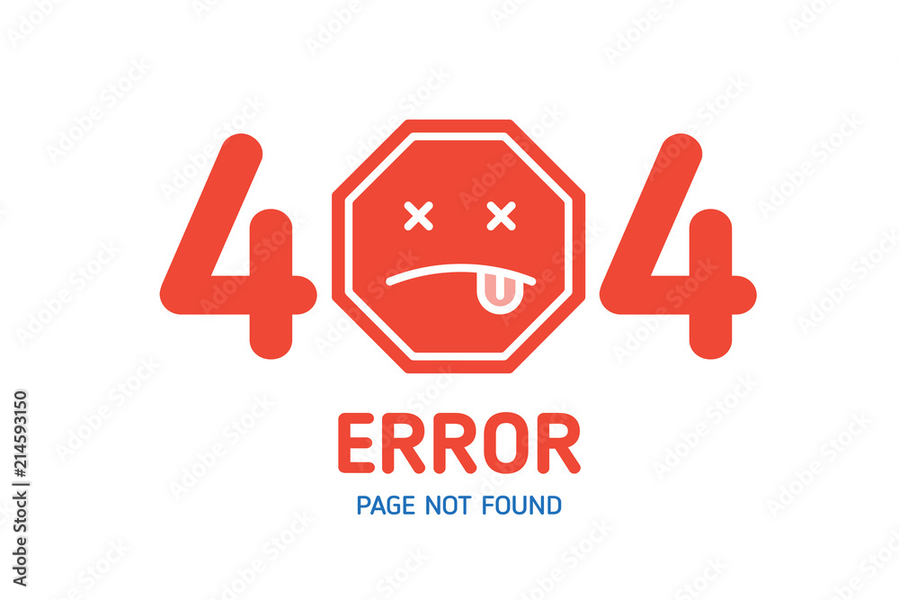 Poster 404 error page not found design template for website