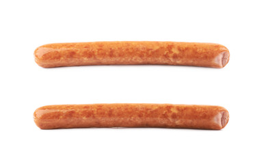 Cooked hot dog sausage isolated