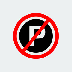 No Parking Sign.Vector Illustration