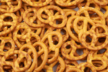 Surface coated with salted pretzel