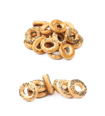 Poppy seeds bagel isolated