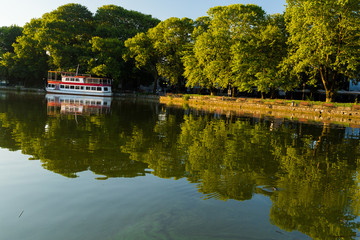 Ioannina city summer season in the morning Greece