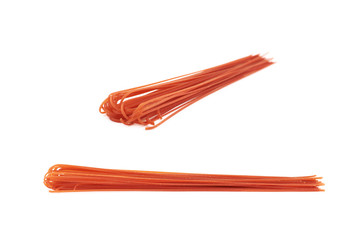 Dry red tomato spaghetti composition