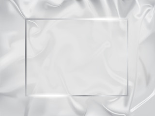 silver frame on the background of silk