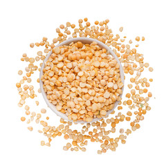 Dry peas in bowl, top view