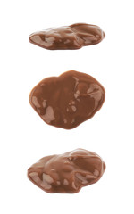 Puddle of chocolate pudding isolated
